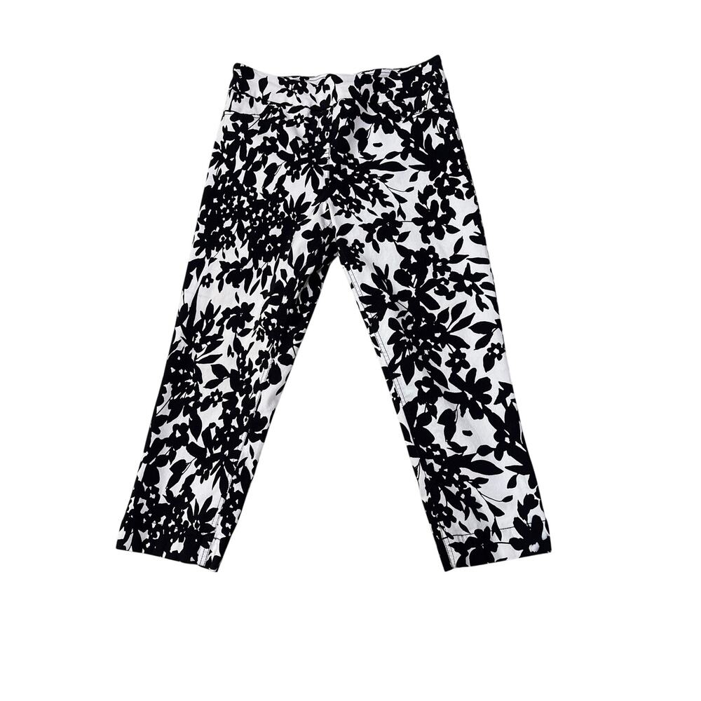 Soft Surroundings Black White Abstract Print Crop Pants MP